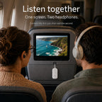 Transmisor Bluetooth Pro 2, adaptador auxiliar de viaje en avión, audio dual para 2 AirPods/auriculares, hasta 25 horas de reproducción, compatible con AirPods 1/2/3/4