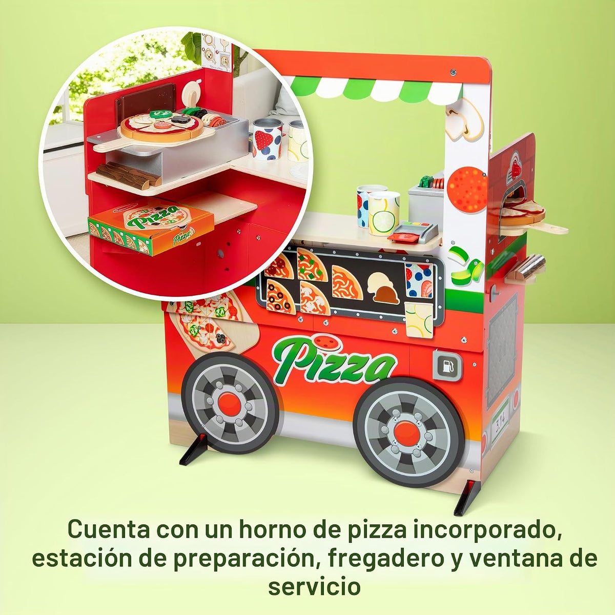 Melissa & Doug Wooden Pizza Food Truck Activity Center