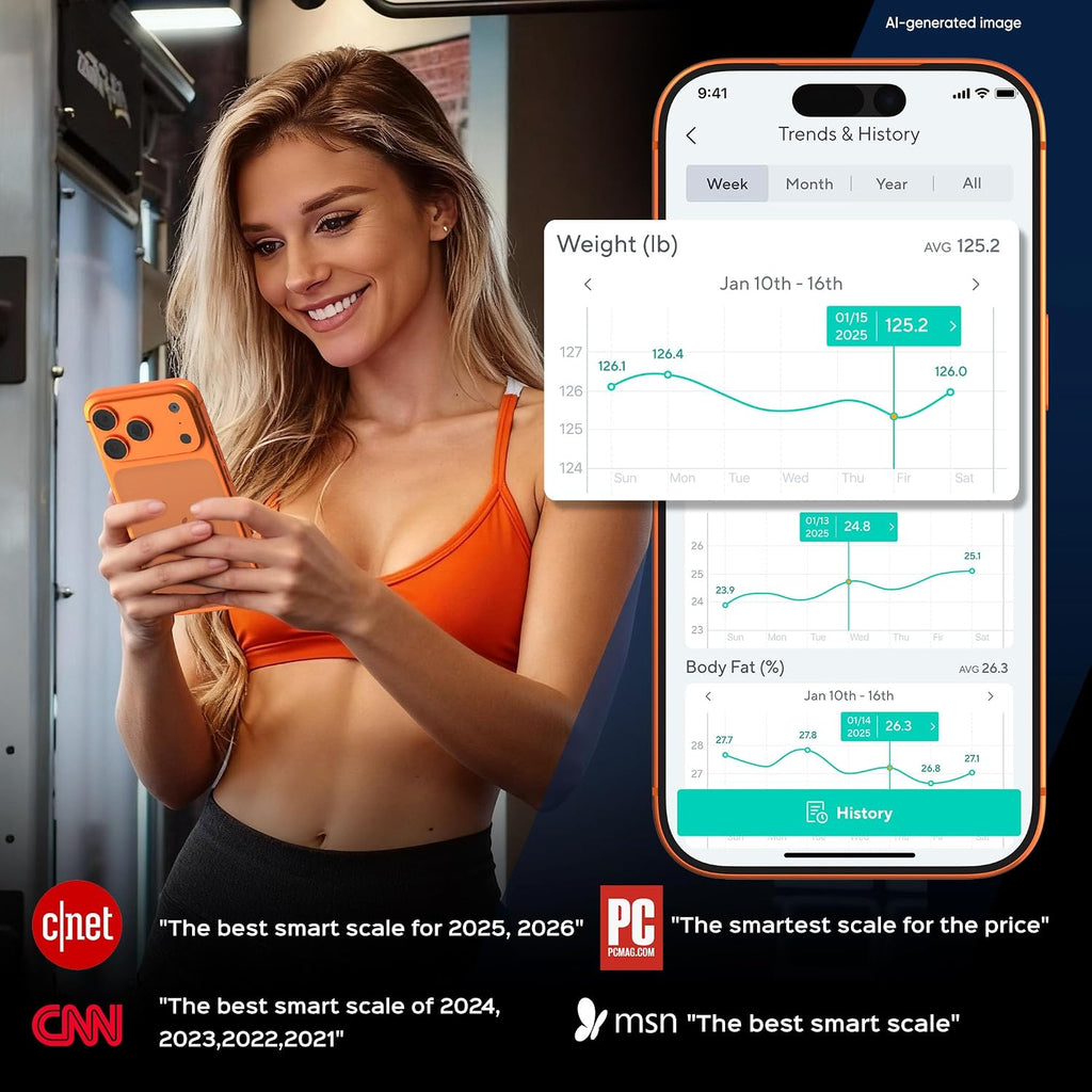 Wyze - Báscula de baño inteligente, Bluetooth, 400 libras, color negro