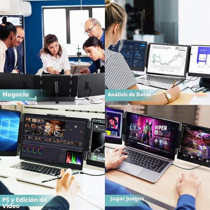 ROYY Extensor de Pantalla para Laptop Monitor Triple - Monitor Port...