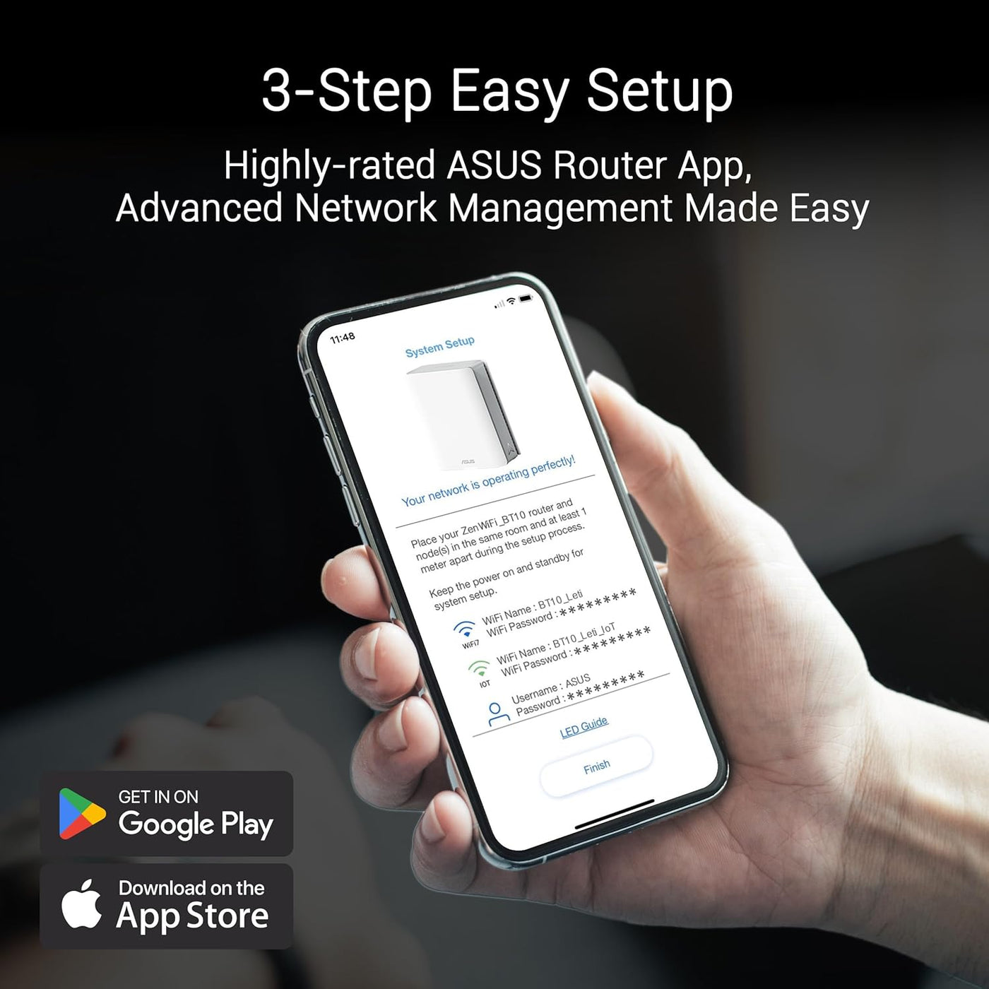 ASUS ZenWiFi BT10 Tri-Band WiFi 7 Mesh, 18 Gbps, 9000 pies cuadrado...