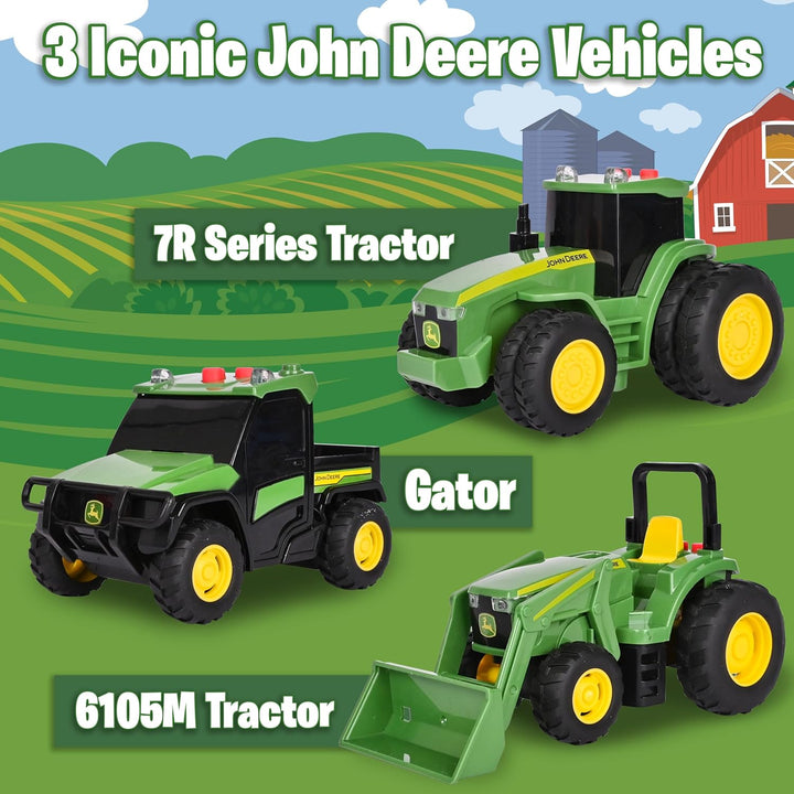 John Deere - Juego de 3 luces y sonido realista de