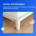 Nectar - Marco de cama de bambú para niños, individual, blanco, 12 pulgadas de altura, sin herramientas