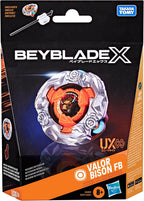 Hasbro Beyblade X Valor Bison FB UX Infinity Starter Pack Set, Takara Tomy Spinning Top (tipo resistencia) y arrancador, juego Battle Spinner, juguete, a partir de 8 años