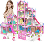 Casa de muñecas de 13 habitaciones para niñas, casa de muñecas de ensueño