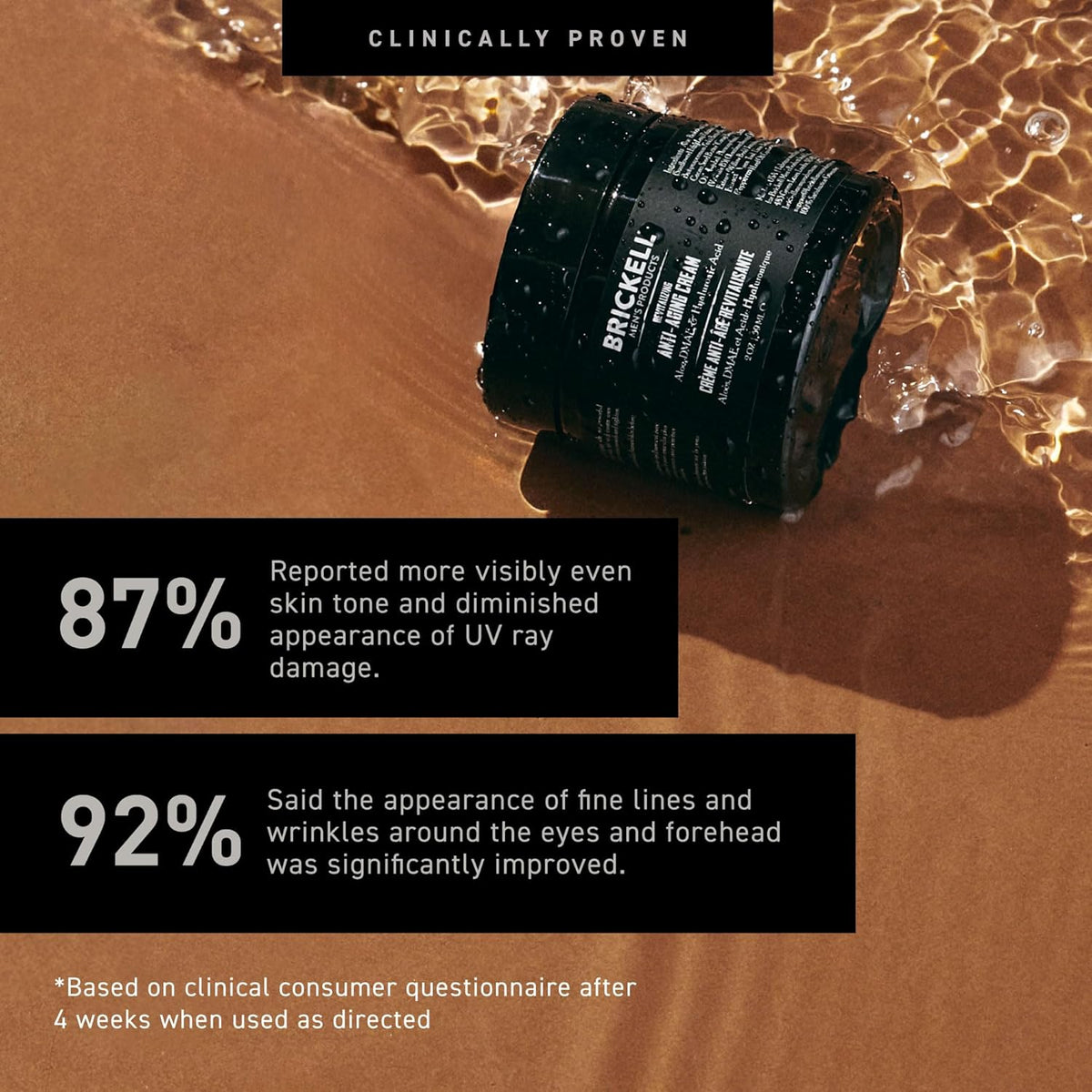 Crema revitalizadora antiedad para hombres Brickell Men's, anti...