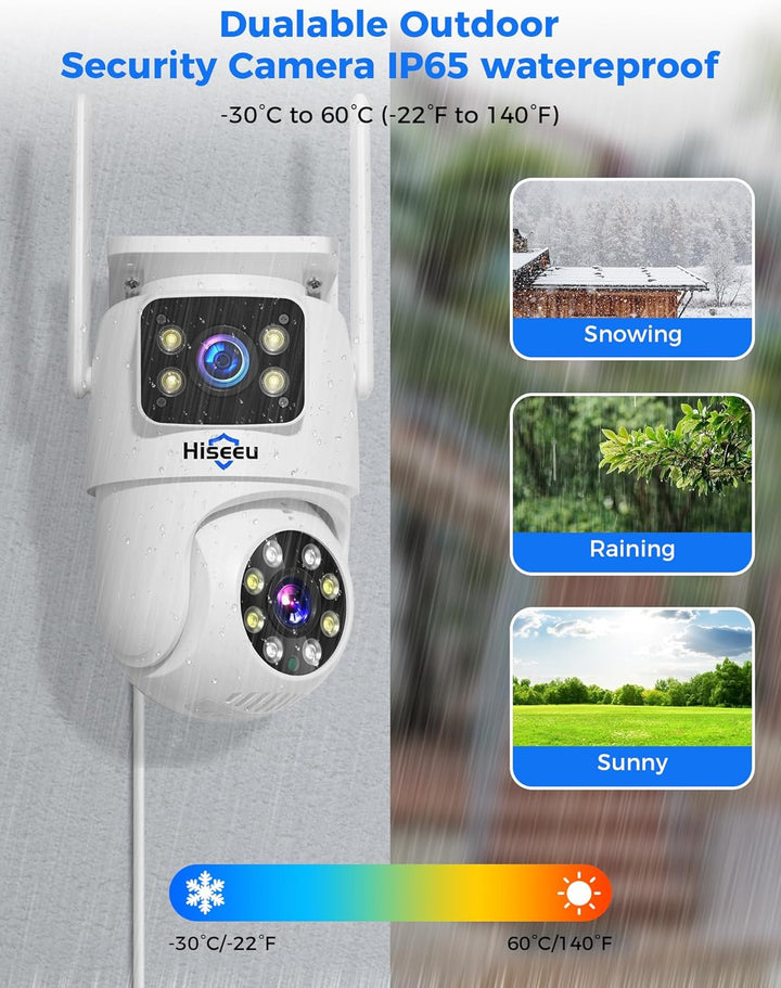 Hiseeu 2 Pack Cámara de seguridad inalámbrica 5G\/2.4G WiFi Cámara...