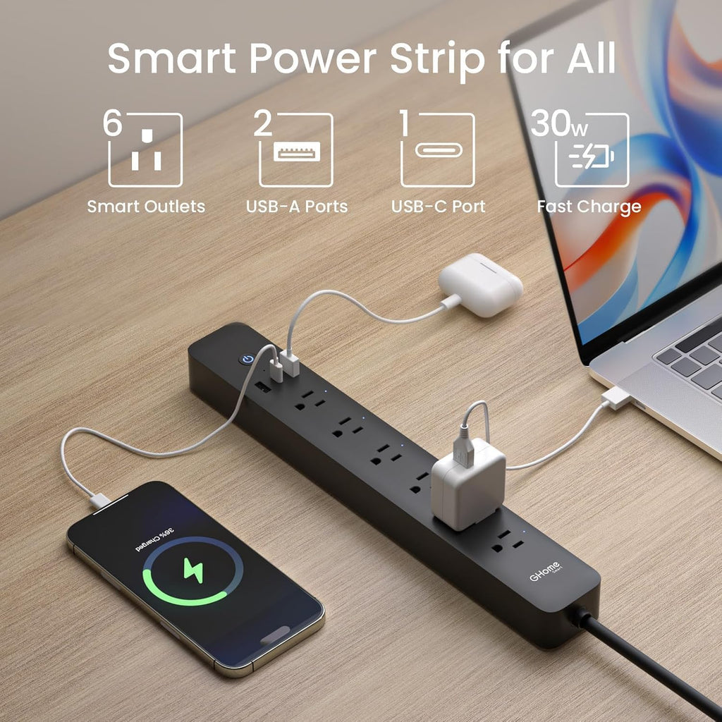 Lámpara Regleta inteligente Zigbee con USB, funciona con Google y Alexa
