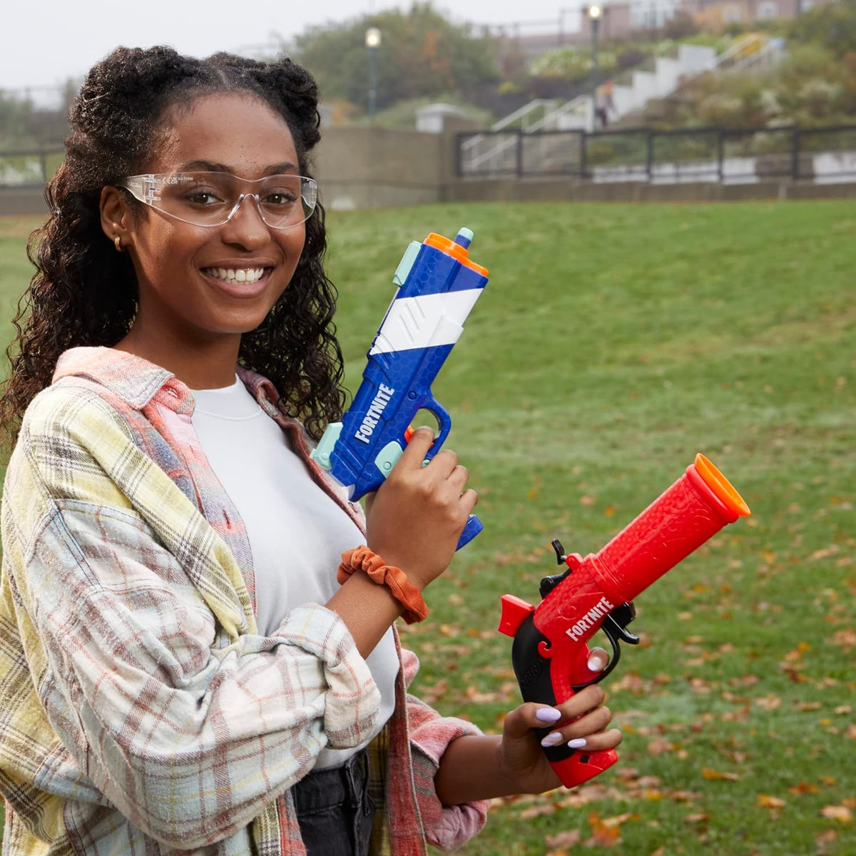 Nerf Fortnite Paquete Doble Incluye 2 Lanzamisiles (Flint-Knock y LP) y 6 Dardos de Espuma Elite
