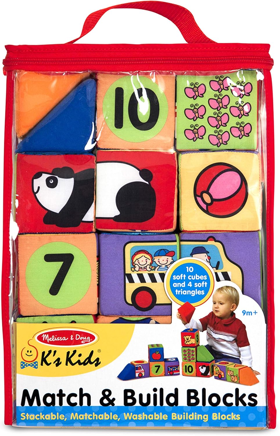 Melissa & Doug K 's Juego de bloques blandos para combinar y construir para niños