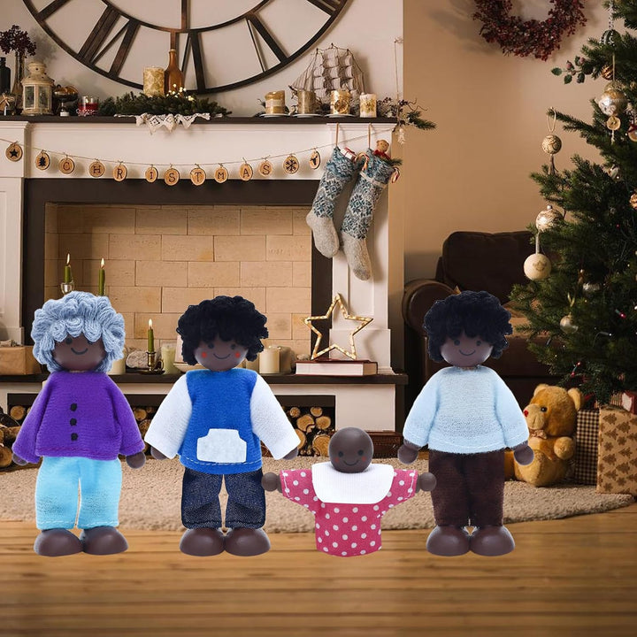 ONEST Juego de 10 piezas de casa de muñecas de madera, mini figuras...