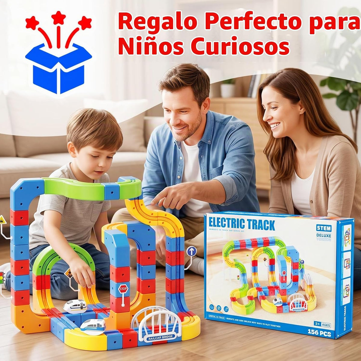 Juego de tren eléctrico para niños, juego de tren que desafía la gravedad