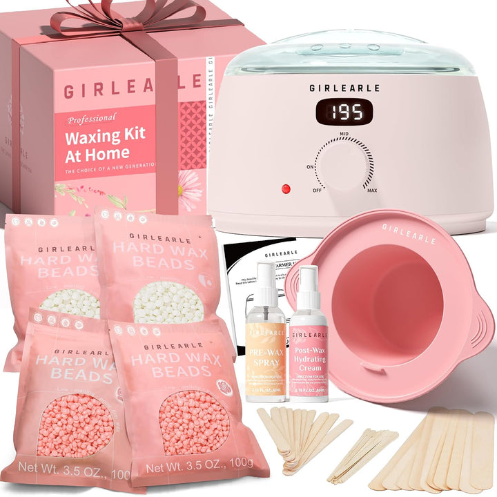 GIRLEARLE Kit de cera digital premium para mujeres con piel sensibl...