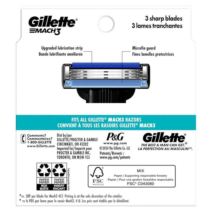 Gillette Mach3 - Recambios de maquinilla de afeitar para hombres, 1...