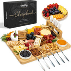 SMIRLY Juego de tablas de embutidos, tabla grande para quesos con