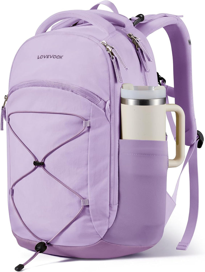 LOVEVOOK Mochila de viaje para laptop, Morado claro - Morado oscuro...