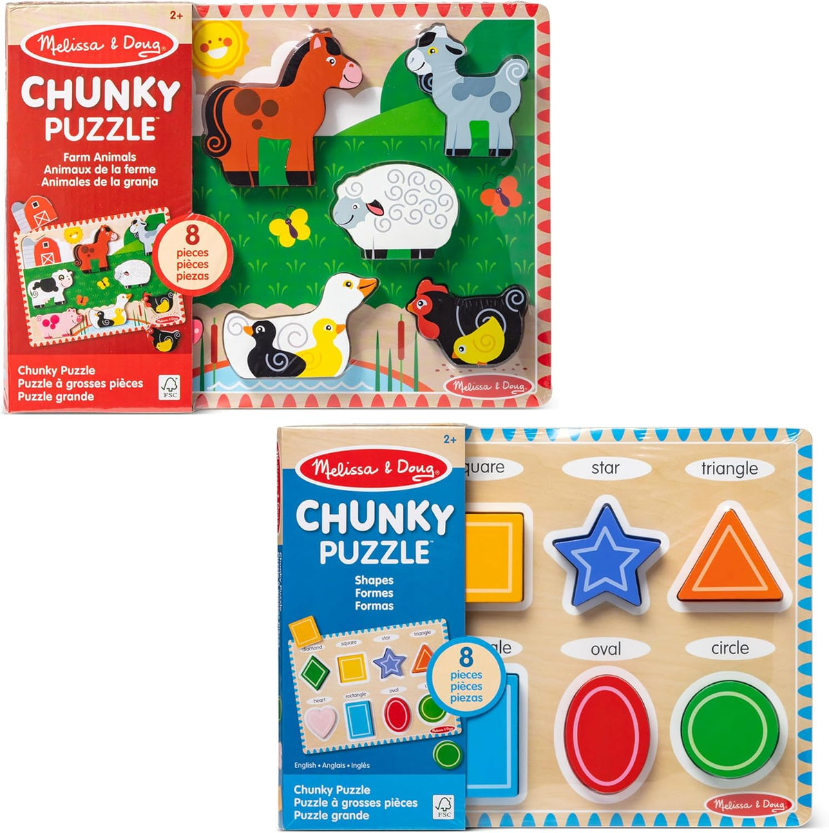 Melissa & Doug Paquete de rompecabezas de piezas gruesas