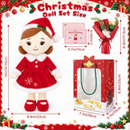 Conjunto de Muñeca de Peluche Navideña para Regalo, Muñeca de 14" con Accesorios Navideños