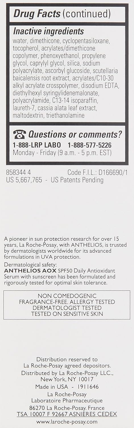 La Roche-Posay Anthelios AOX Suero Antioxidante Diario con SPF, Hid...