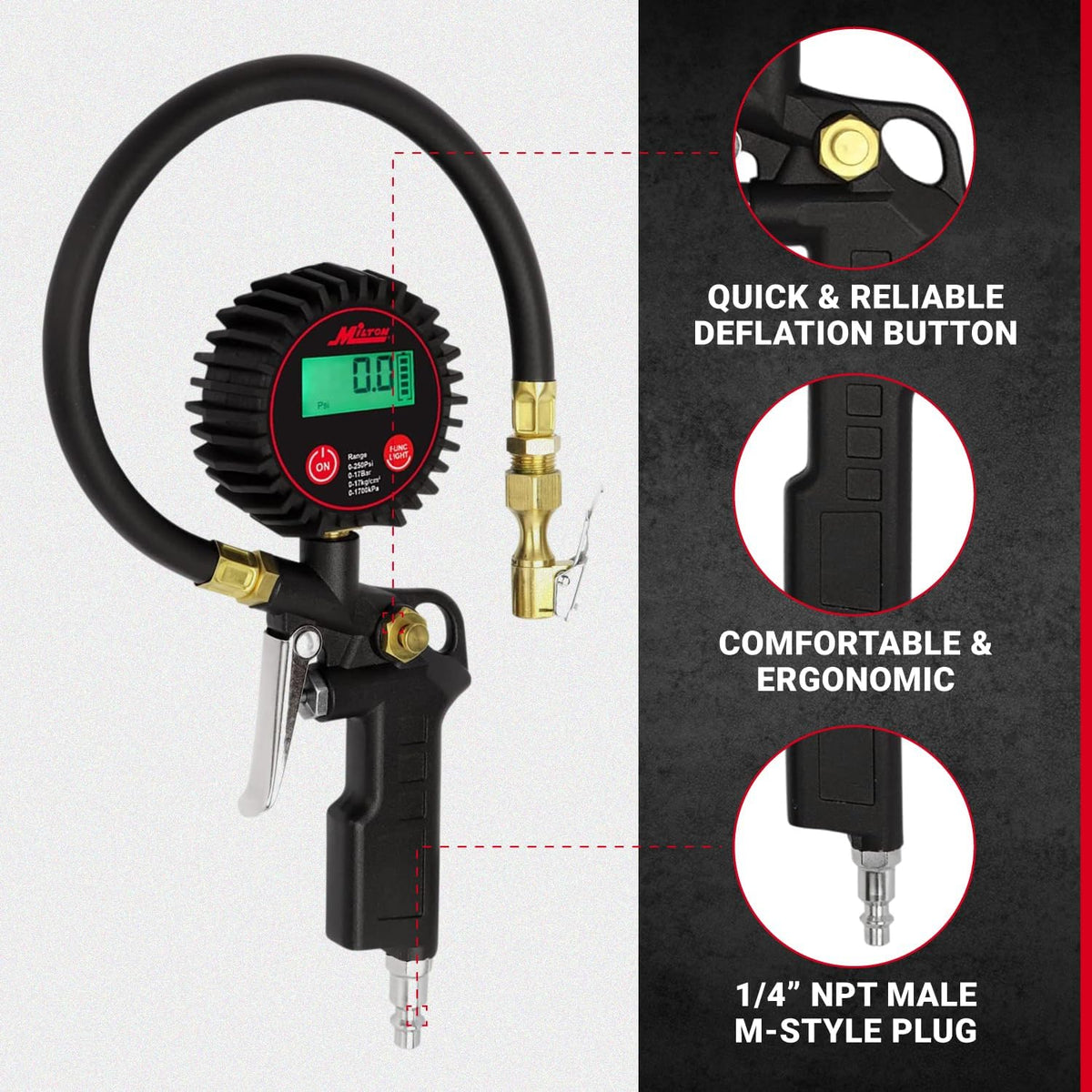 Milton 507KIT Inflador Digital de Neumáticos Accesorios para Automó...