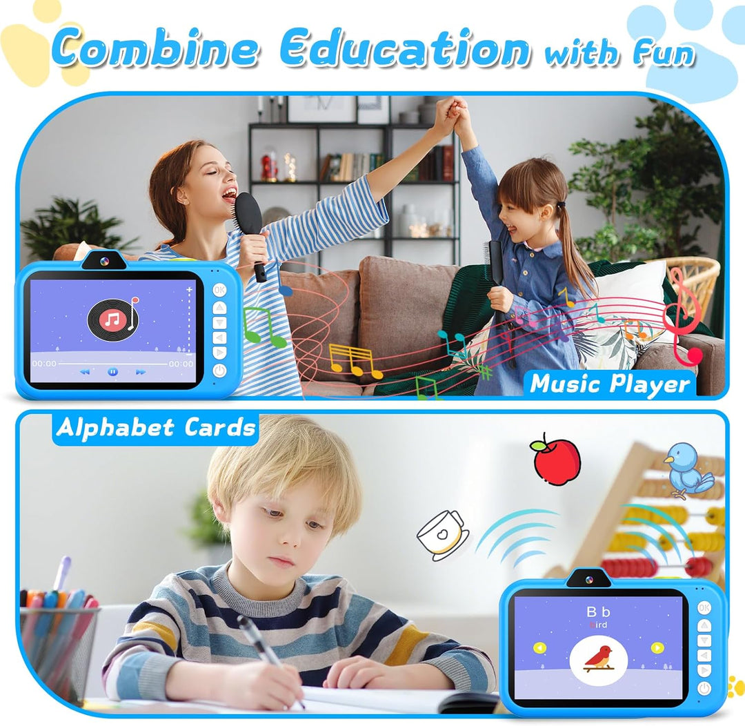 CHAKEYAKE Cámara para niños con lente de zoom giratoria, pantalla g...
