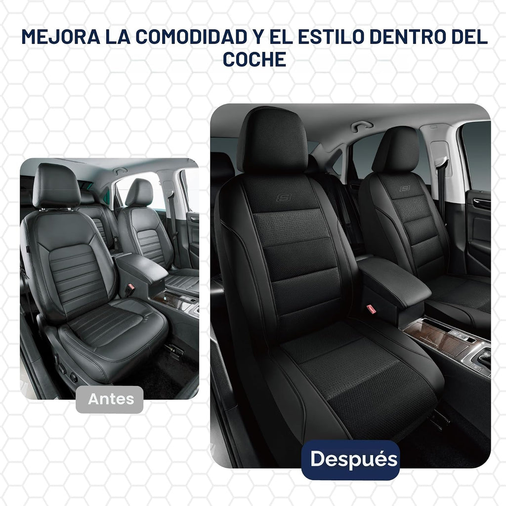 Skechers Fundas de asiento de automóvil de espuma viscoelástica refrigeradas por aire, compatibles con bolsas de aire, ajuste universal para la mayoría de automóviles, SUV, camionetas y camiones