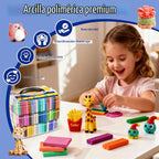 Kit de arcilla polimérica,Arcilla de modelado de 102 colores para