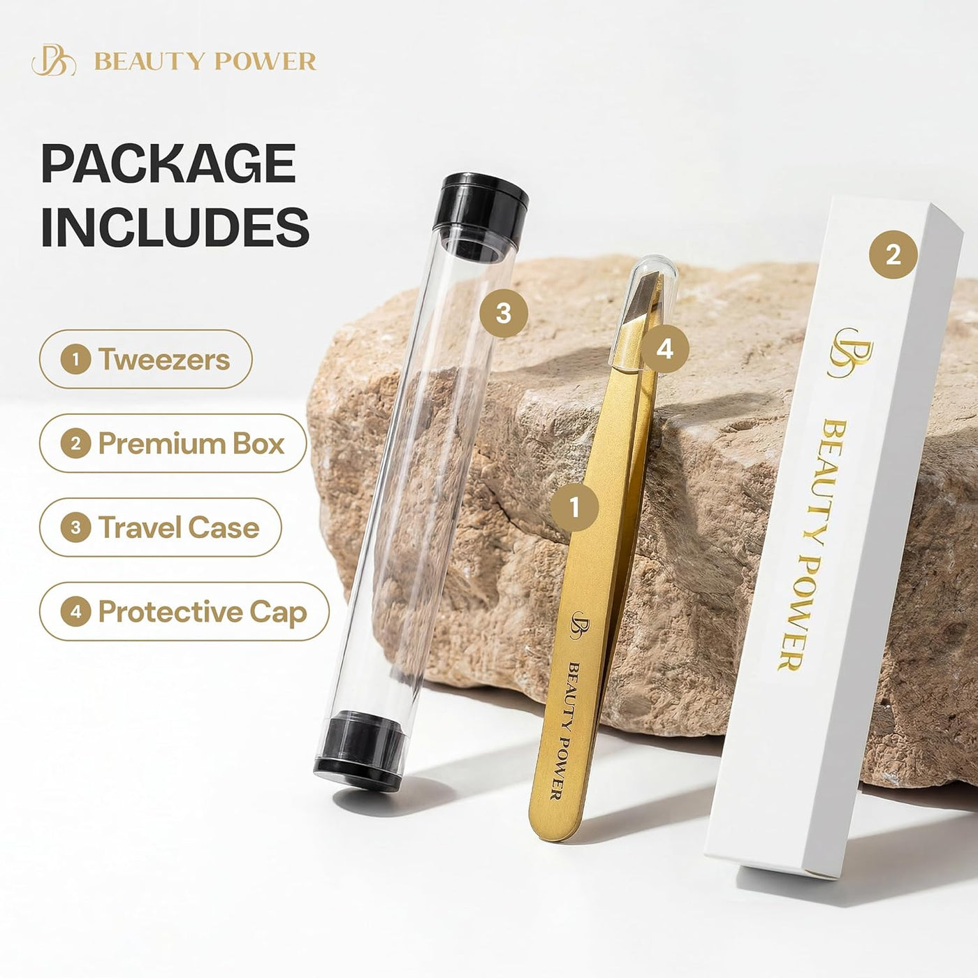 Beauty Power Pinzas Inclinadas Profesionales de Ultra-Precisión par...