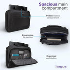 Targus CityLite Maletín para portátil con bandolera y mensajero para laptop de 15.6 pulgadas, Negro (TBT053US)