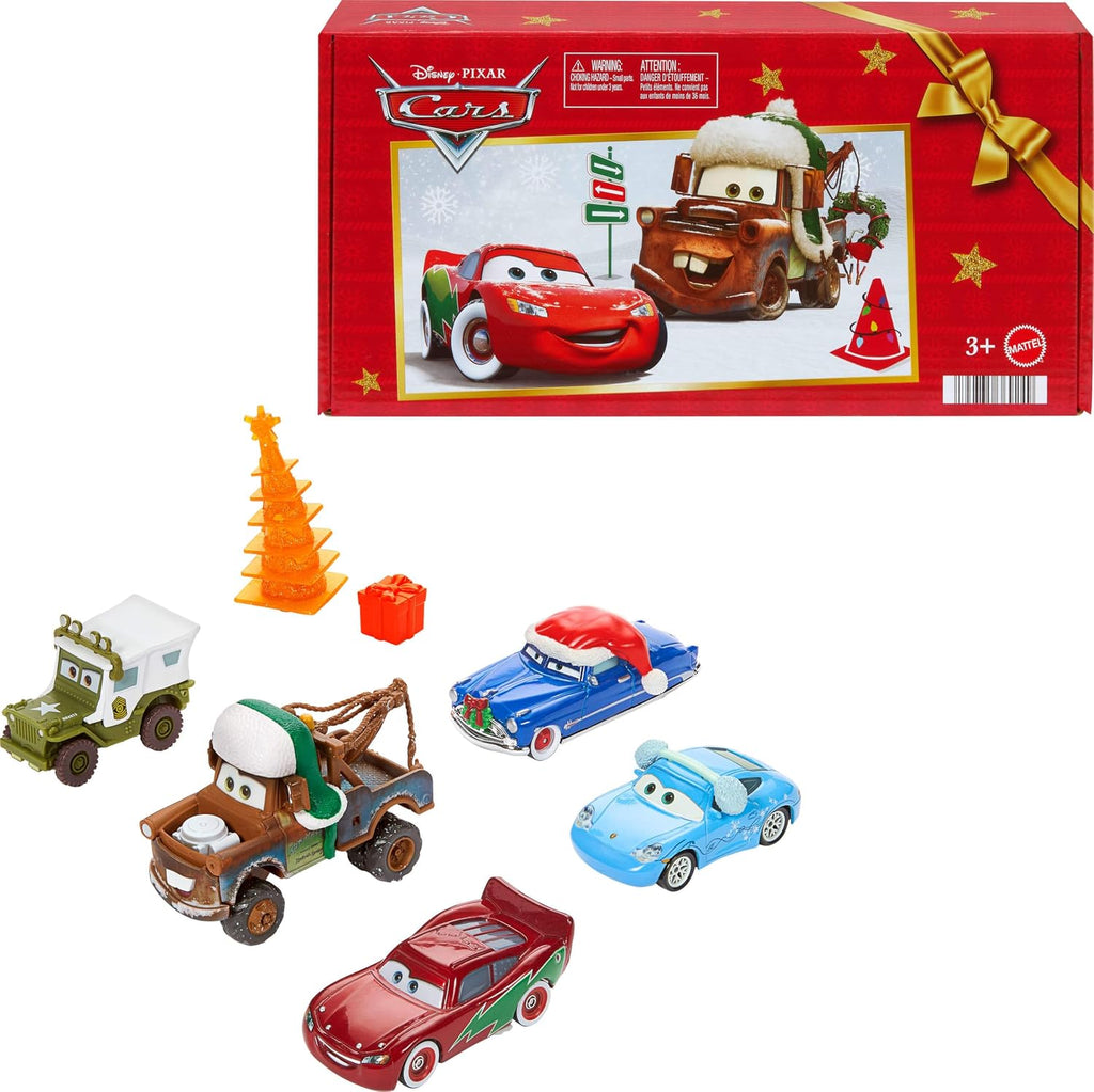 Mattel Disney and Pixar Cars - Paquete de 5 con temática invernal