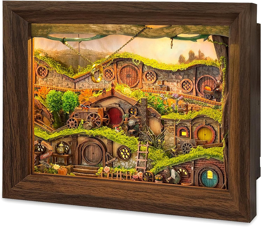 The Magic Ring Hamlet Kit de caja de sombra en miniatura para casa