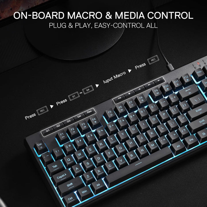Redragon K516 Shiva TKL Teclado de membrana RGB con cable para jueg...