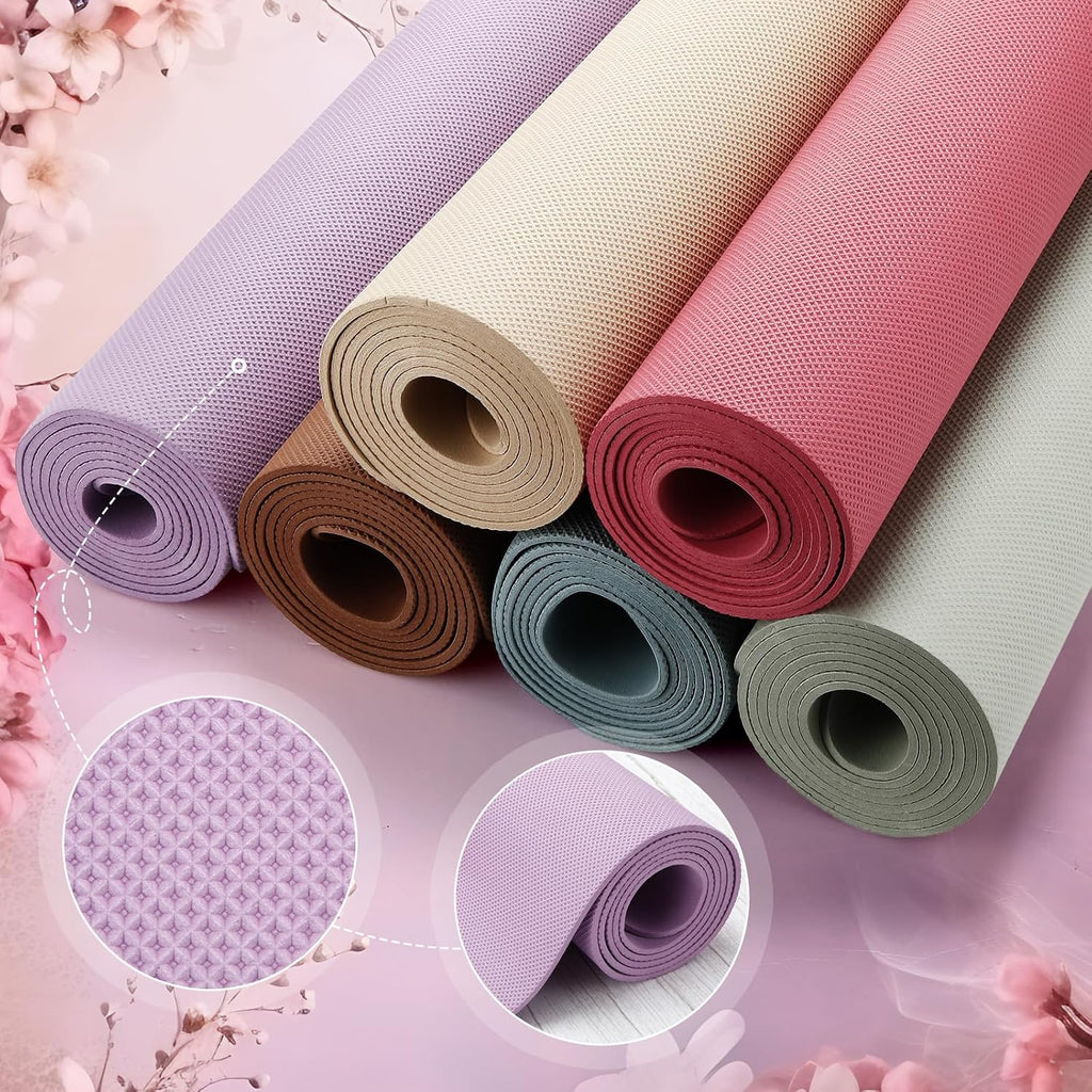 Paquete de 24 alfombrillas de yoga de 68 x 24 pulgadas a granel, 0.157 in de grosor, extra largas, antideslizantes, resistentes a desgarros, juego de ejercicios de yoga para fitness