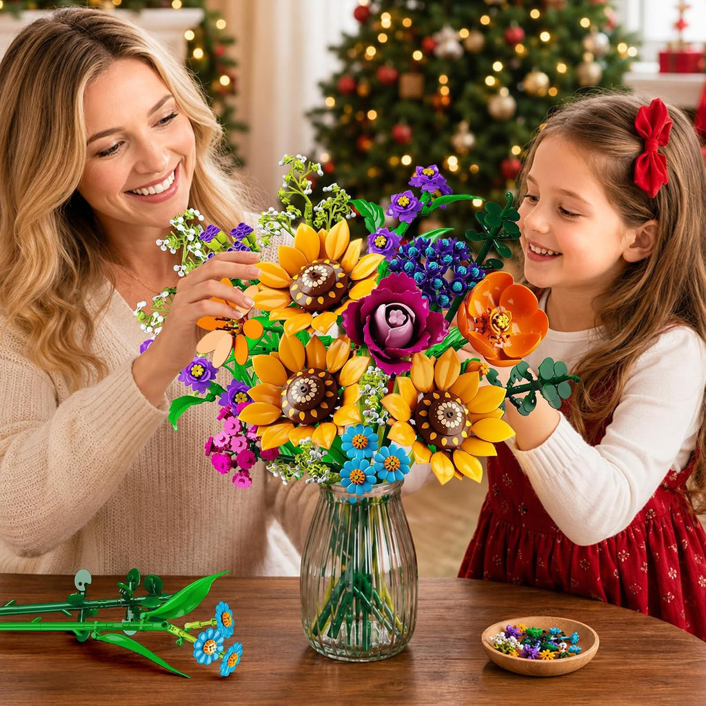 HOGOKIDS Calendario de Adviento de Navidad, ramo de flores silvestres