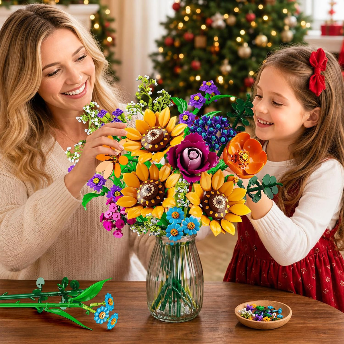 HOGOKIDS Calendario de Adviento de Navidad, ramo de flores silvestres