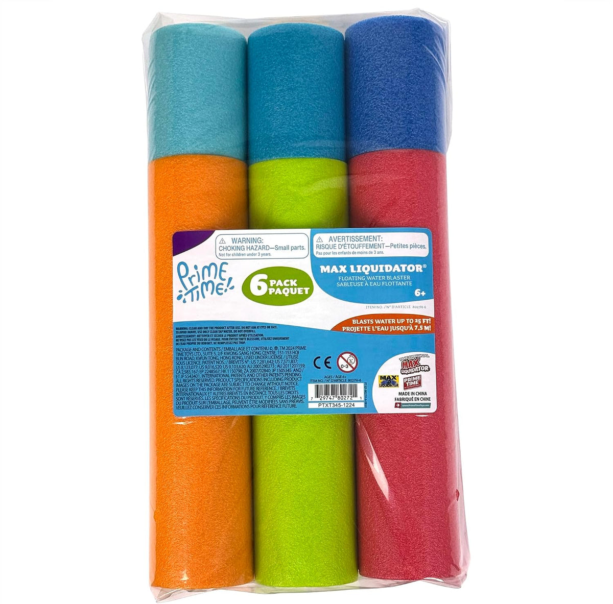 Juego de 6 pistolas de agua, multicolor