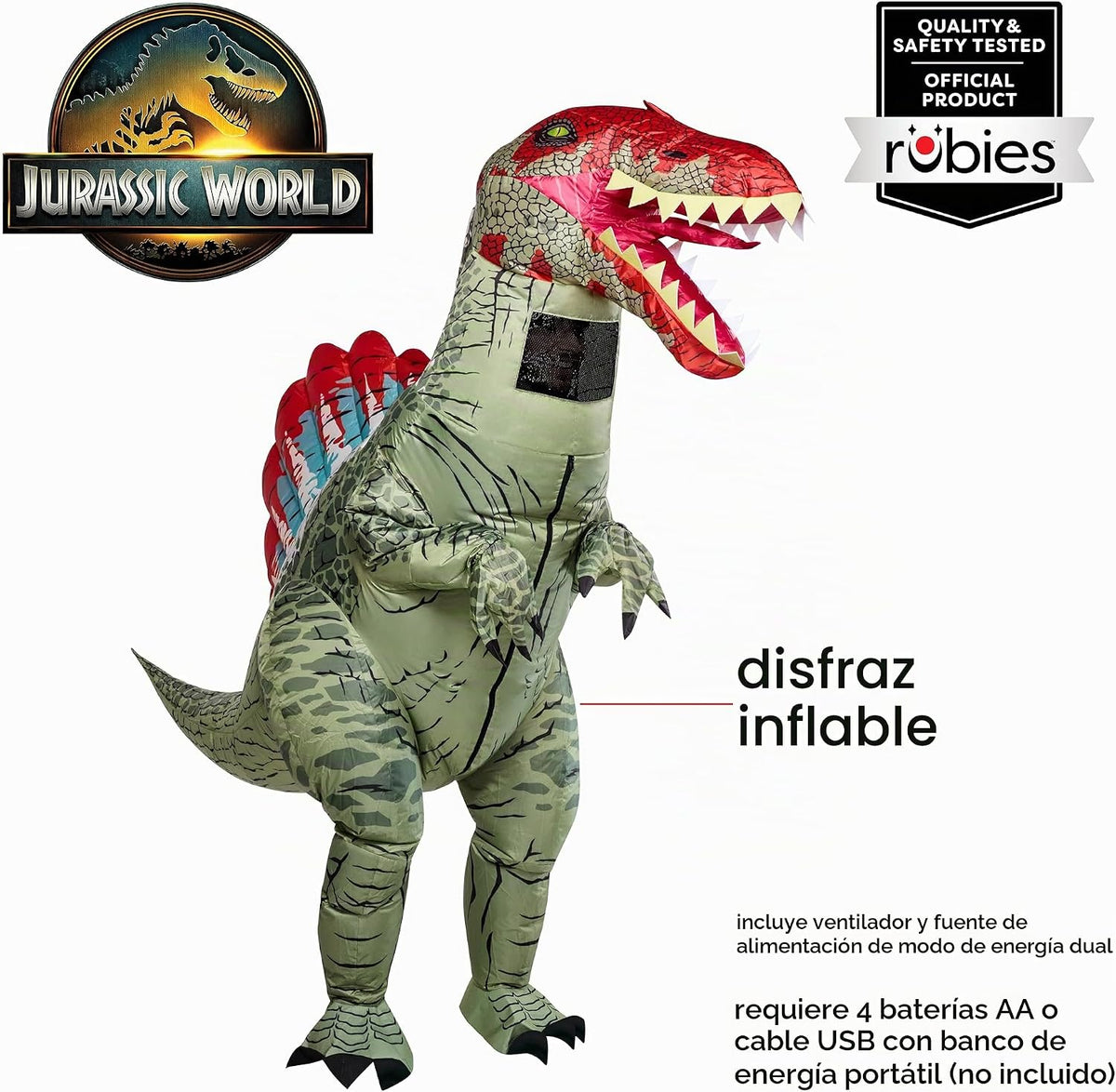 Rubies at Party City Jurassic World: Disfraz inflable de dinosaurio para adultos