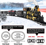 BainGesk Juego de tren de Navidad con vapor luces y
