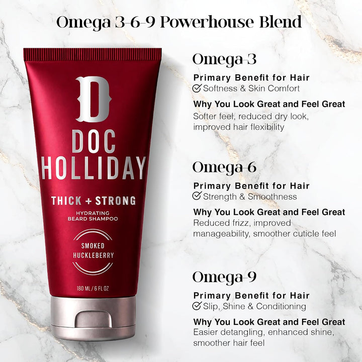 DOC HOLLIDAY Champú hidratante para barba grueso y fuerte \u2013 Ar...