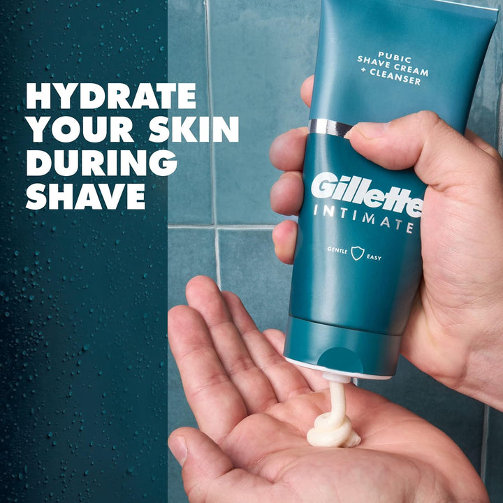 Gillette Intimate 2 en 1 Crema de Afeitado Púbico + Limpiador, Fórm...