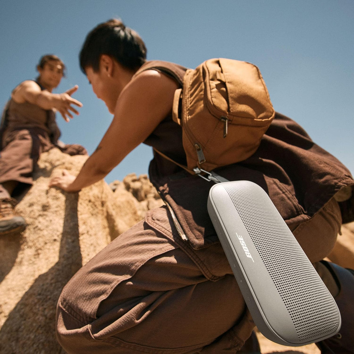 Bose SoundLink Flex Bluetooth Speaker (2nd Gen) - Portable Outdoor Speaker con Hi-Fi Audio, Waterproof y Dustproof, USB-C, hasta 12 Hours Battery Life, Sandstone