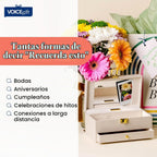 Caja de memoria, caja de memoria grabable con módulo de grabadora de voz extraíble, caja de recuerdo decorativa para fotos y joyas, graba y vuelve a grabar mensajes personales de 60 segundos