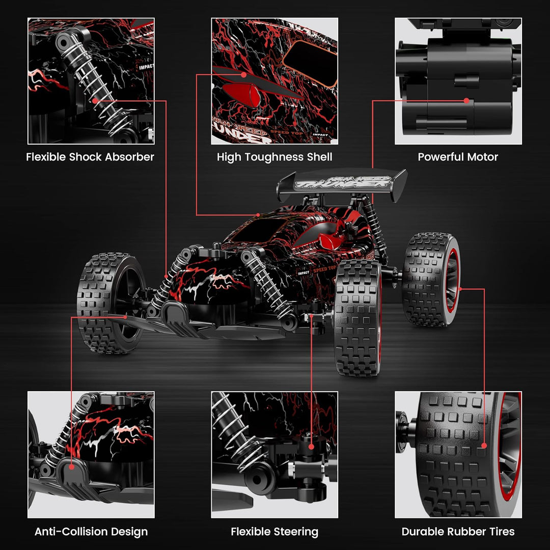 Tecnock Coches RC para Niños, Coche RC 2WD a Escala 1:18 con Luces...