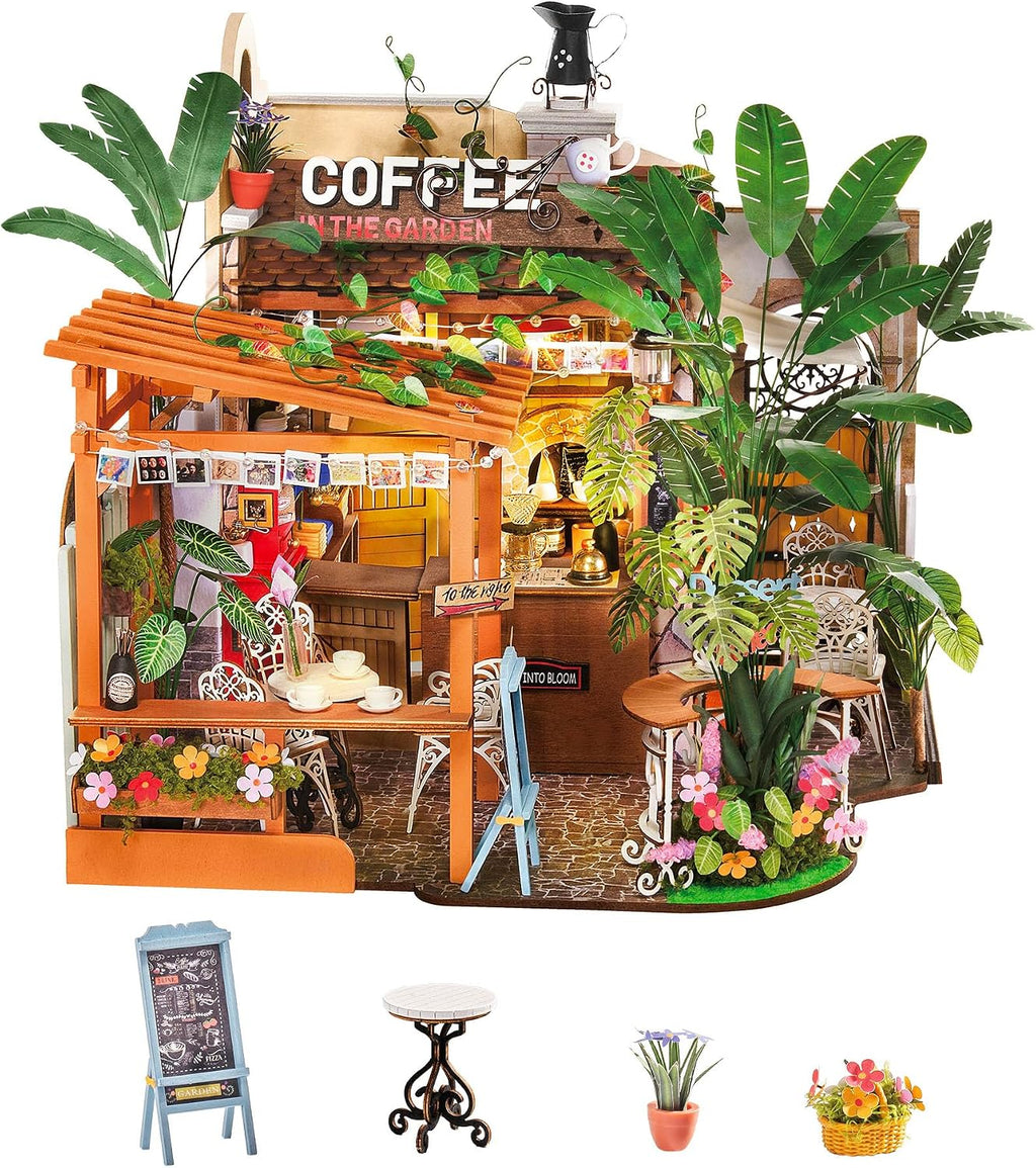 Rolife Kit de cafetería en miniatura de bricolaje para adultos-Leafree Café