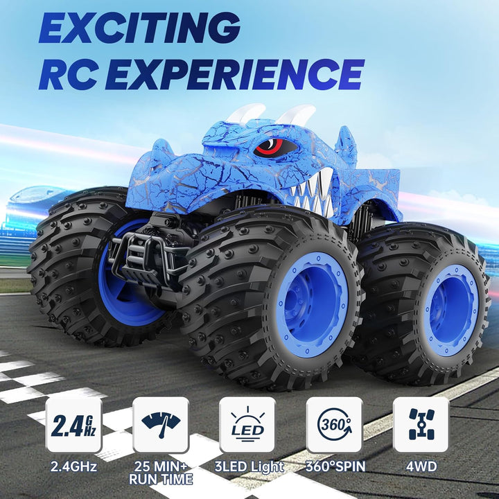 BAODLON Coche Monstruo de Control Remoto, Camiones Monstruo RC de 2...