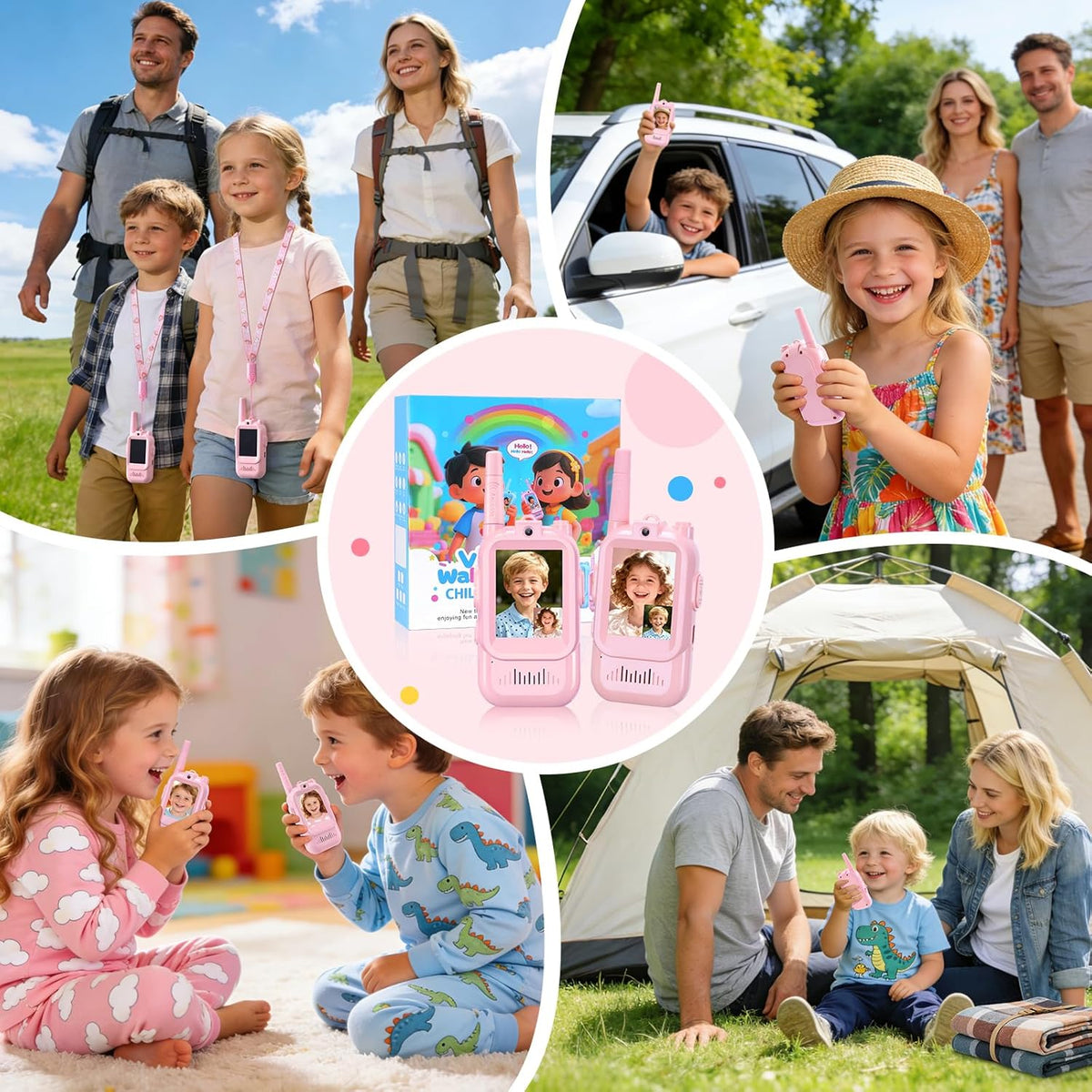 Walkie Talkies de video para niños paquete de 2 walkie