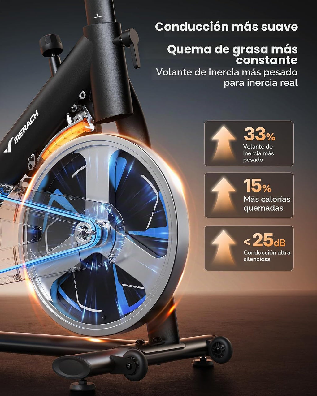 MERACH Bicicleta de Ejercicio, Resistencia Magnética, Capacidad 330 lbs