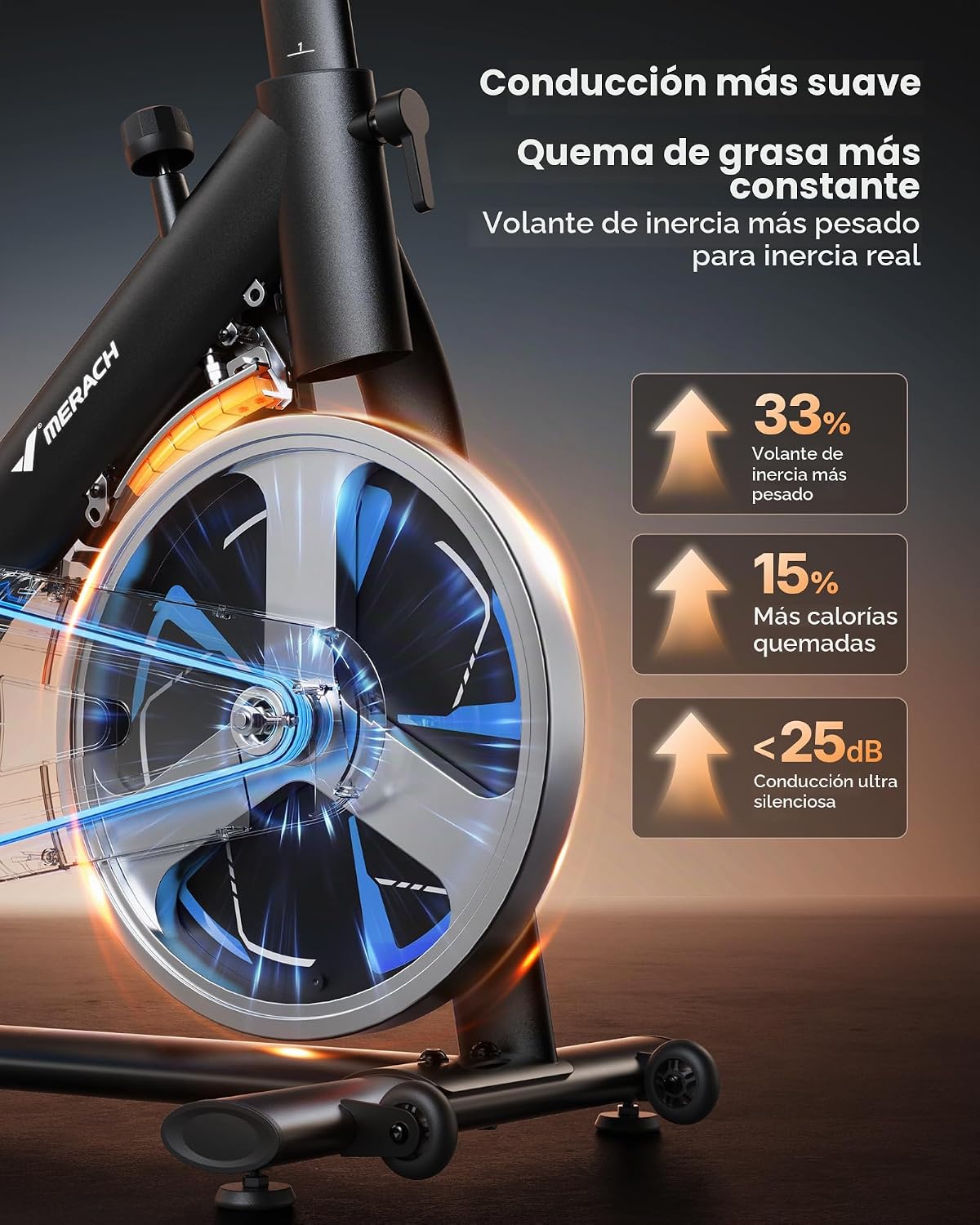 MERACH Bicicleta de Ejercicio, Resistencia Magnética, Capacidad 330 lbs
