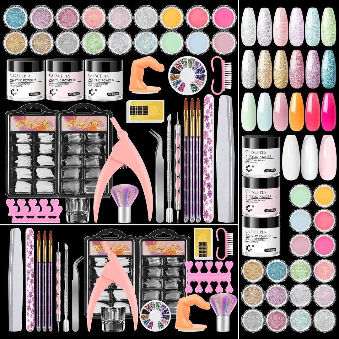 Kit de uñas acrílicas para principiantes con todo incluido, juego d...
