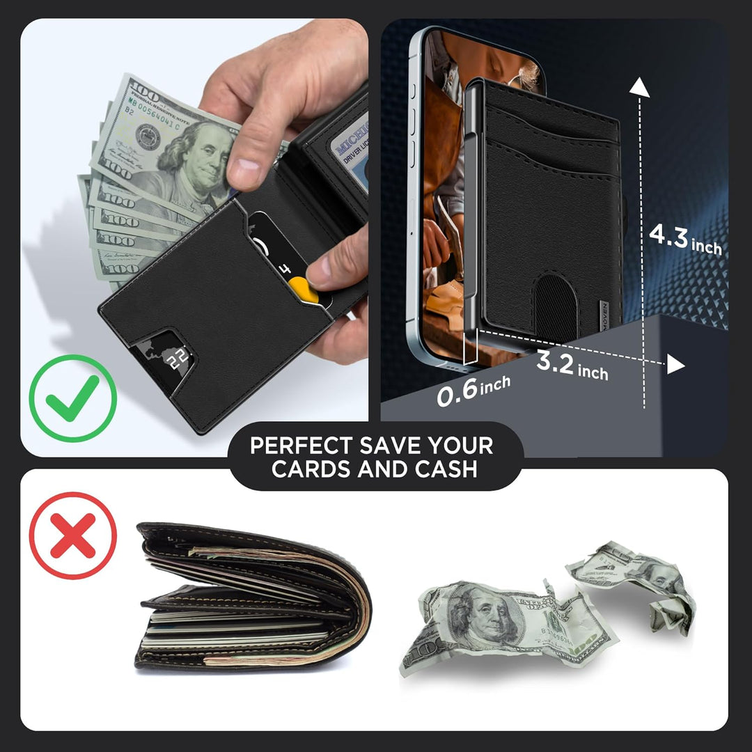 umoven Cartera para hombre \u2013 Funda desplegable, ranura para ef...
